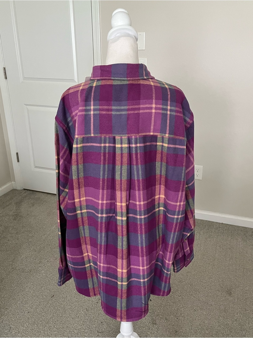 NWT Madhappy Wool Purple Plaid Buttondown Shirt Size Large (May Fit Up To XXL) - Picture 11 of 12